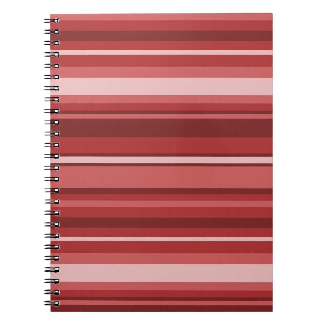 Red stripes spiral notebook (Front)