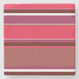 Red stripes stone coaster