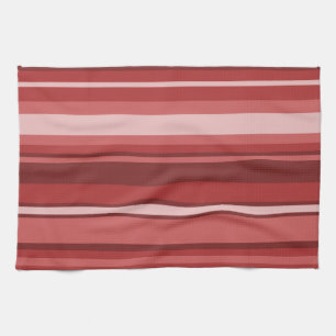Red stripes tea towel