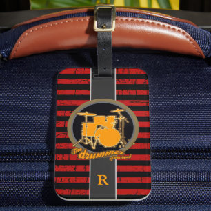 Red Stripes & Yellow Drums Luggage Tag