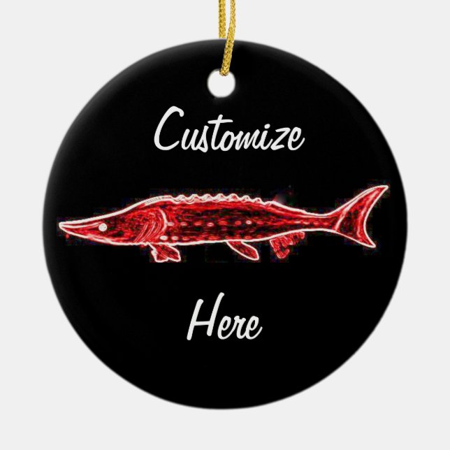 red sturgeon customised Thunder_Cove Ceramic Tree Decoration (Front)