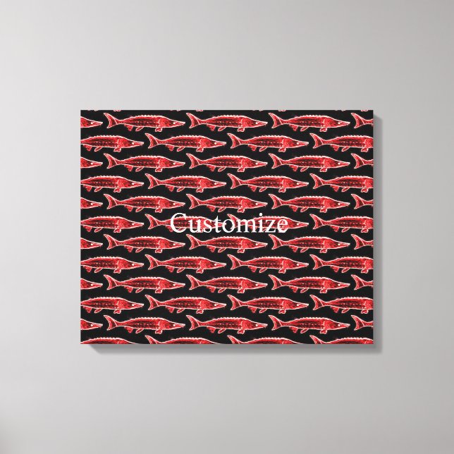 red sturgeon swimming canvas print (Front)