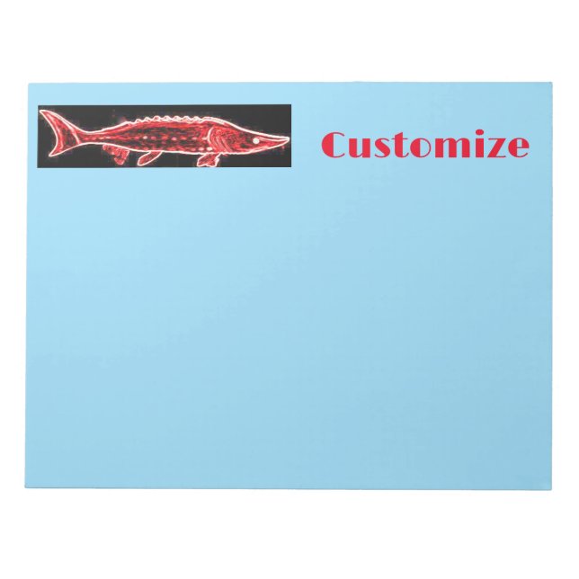 red sturgeon Thunder_Cove black Notepad (Front)