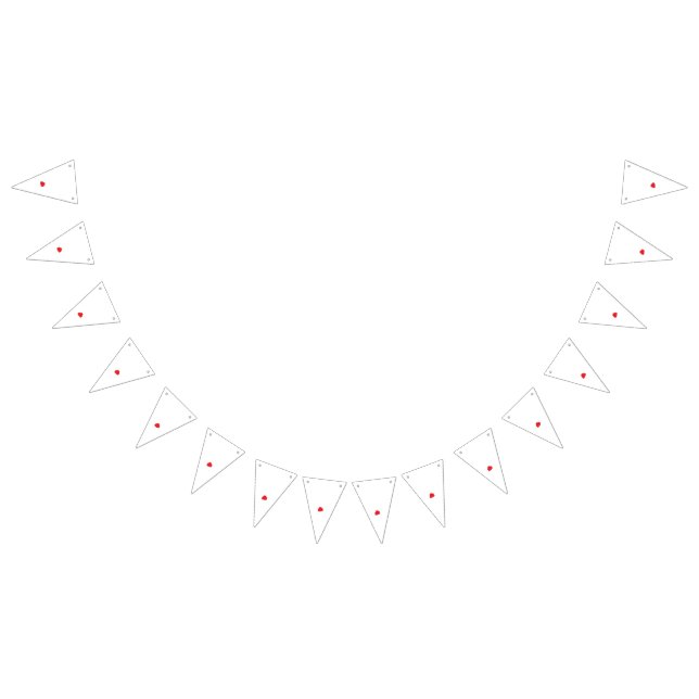 Red, stylised flower-like shape with dark lines. bunting  (All)