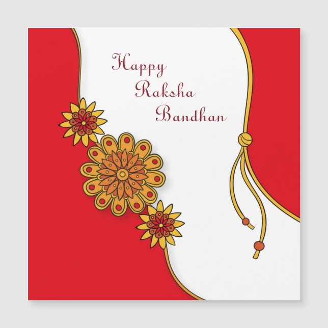 Red Stylised Happy Raksha Bandhan (Front)
