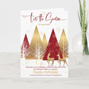 Red Stylised Xmas Trees Business Greeting Invitati Invitation