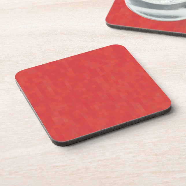 Red subtle minimalist, elegant modern pattern coaster (Left Side)