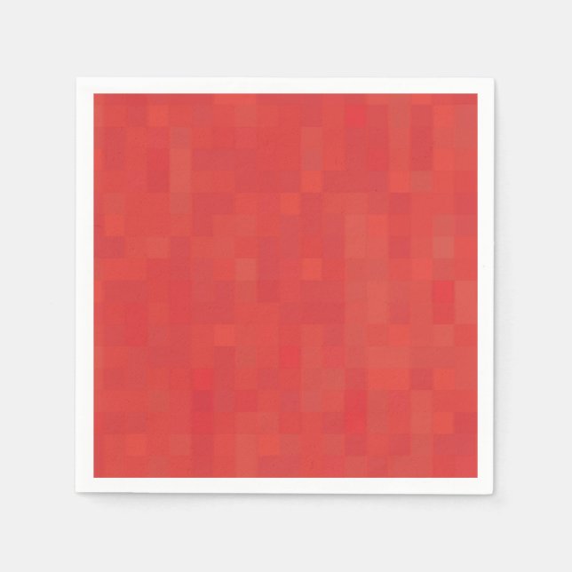 Red subtle minimalist elegant modern pattern paper napkin (Front)