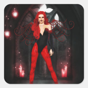 Red Succubus Square Sticker