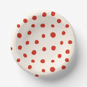 Red Summer Dots Paper Plate