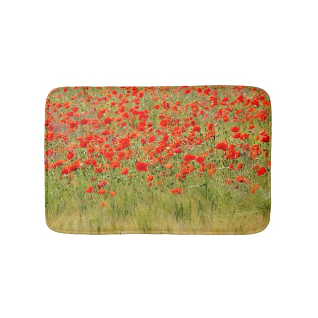 red summer flower bath mat (Front)
