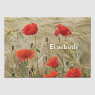 red summer flower paper