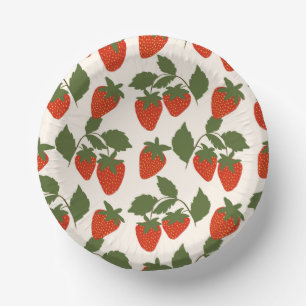 Red Summer Strawberry Paper Plate