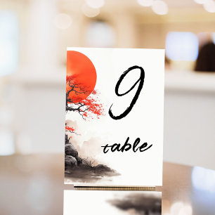 Red Sun and Old Sakura  Table Number