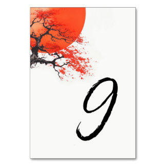 Red Sun and Old Sakura Table Number