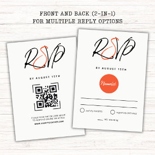 Red Sun and Old Sakura Wedding RSVP Card