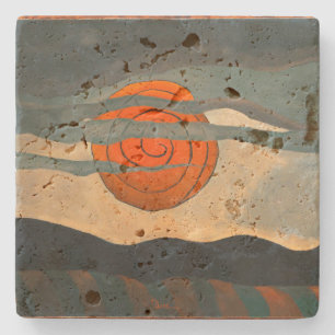 Red Sun Arthur Dove Stone Coaster