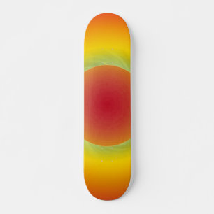 Red Sun Blue Swirl Skateboard