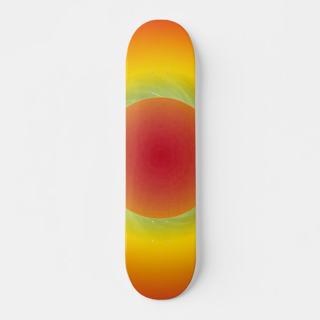 Red Sun Blue Swirl Skateboard (Front)