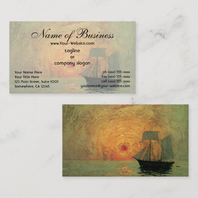 Red Sun by Maxime Maufra Business Card (Front/Back)