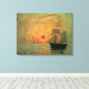 Red Sun by Maxime Maufra, Vintage Impressionism Canvas Print