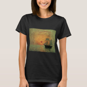 Red Sun by Maxime Maufra, Vintage Impressionism T-Shirt