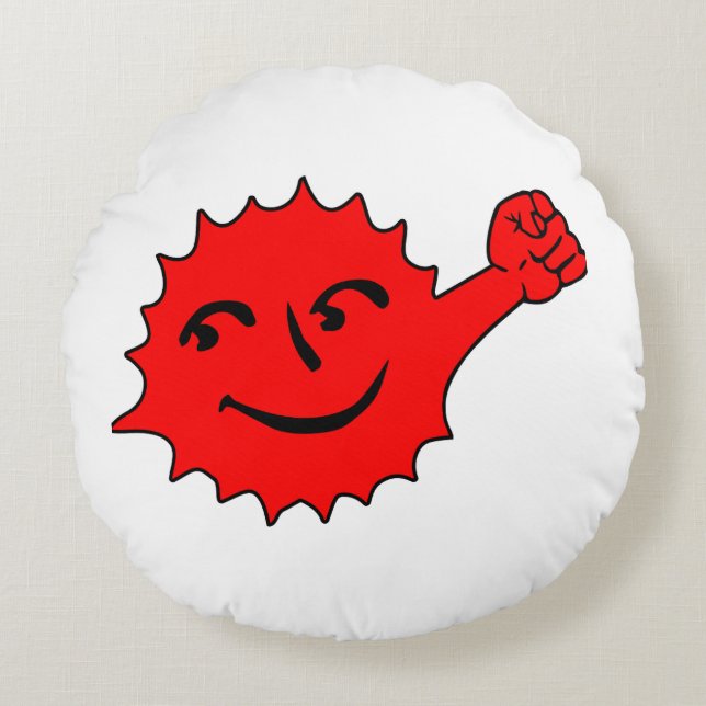 Red Sun Cheer Mascot Round Cushion (Front)