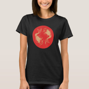 Red Sun Fish Chinese Carp Asian Japanese Koi Fish  T-Shirt