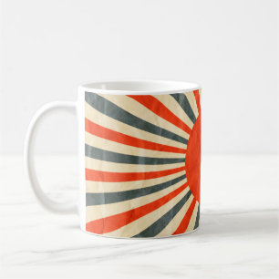 Red sun flag on paper texture,  retro vintage styl coffee mug