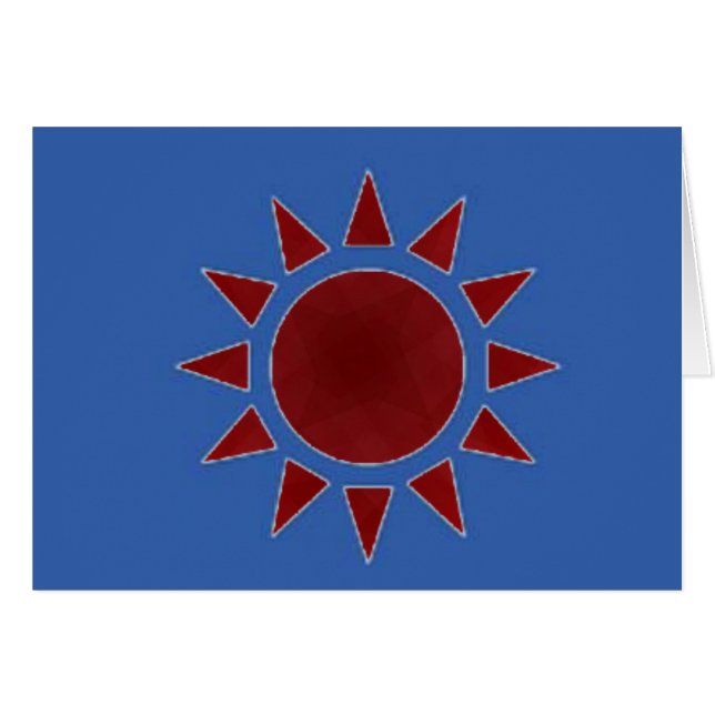Red Sun Greeting/Note Card (Front Horizontal)