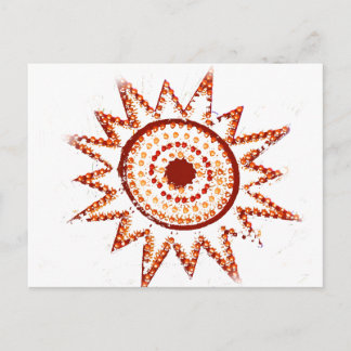 Red Sun in Lights Grunge Cutout Postcard