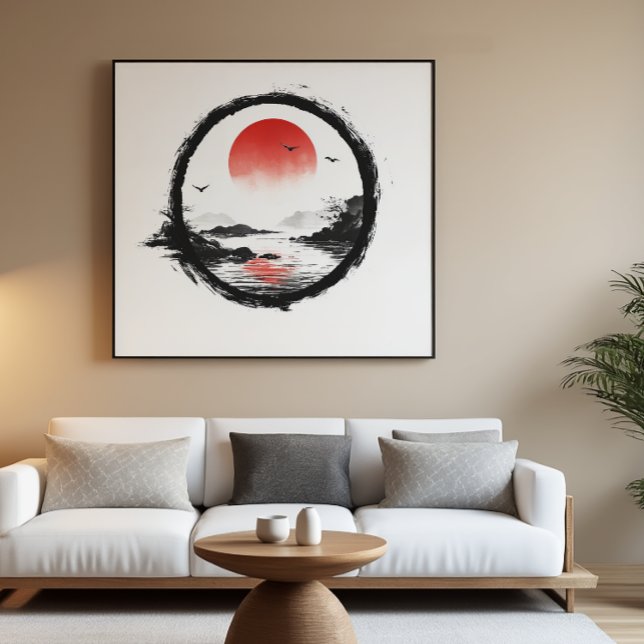 Red Sun Mountain Art - Zen Balance Poster (Creator Uploaded)