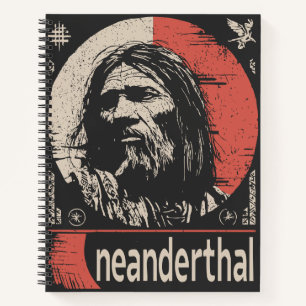 Red Sun Neanderthal Ancient Ancestor Art Notebook