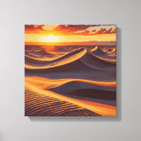 red sun shine in dessert canvas poster