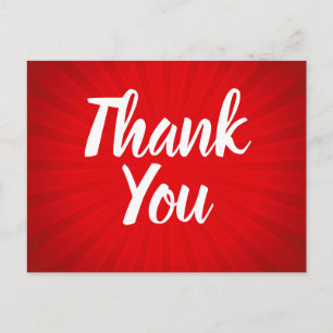 Red Sunburst Thank You Postcard