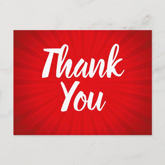 Red Sunburst Thank You Postcard (Front)