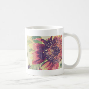 Red Sunflower Grunge Coffee Mug