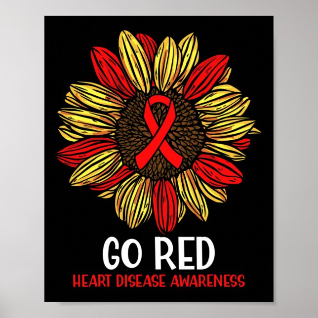 Red Sunflower Ribbon  Poster (Front)