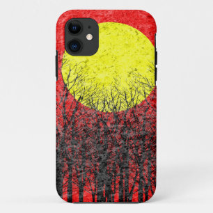 Red Sunset Abstract Painting #2 iPhone 11 Case