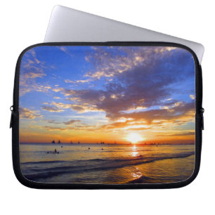 red sunset boracay laptop sleeve