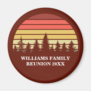 Red Sunset Camping Trip Custom Family Reunion Magnet