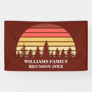 Red Sunset Forest Custom Family Reunion Party Banner