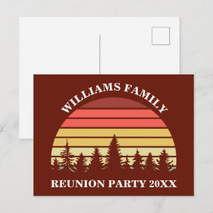 Red Sunset Forest Custom Family Reunion Party Postcard