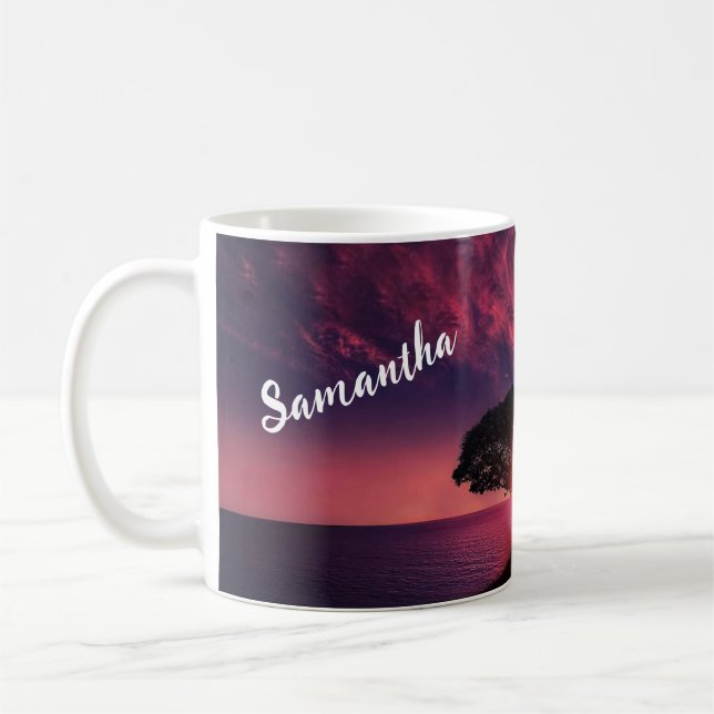 Red Sunset Name Coffee Mug (Left)