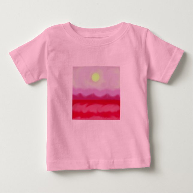 Red Sunset Ocean Baby T-Shirt (Front)