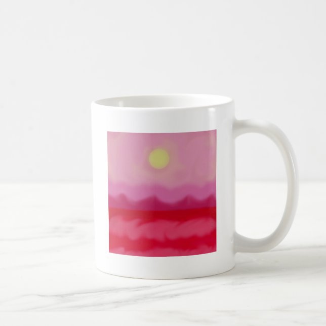 Red Sunset Ocean Coffee Mug (Right)
