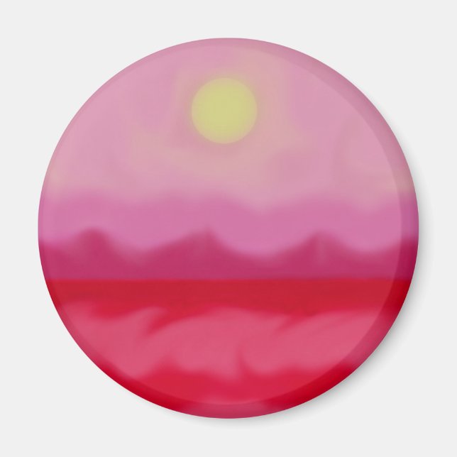 Red Sunset Ocean Magnet (Front)