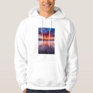 Red sunset over the sea, California Hoodie