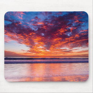 Red sunset over the sea, California Mouse Pad