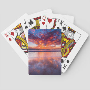 Red sunset over the sea, California Playing Cards